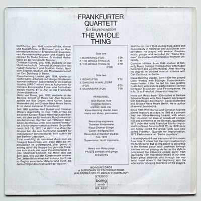 FRANKFURTER QUARTETT FUR IMPROVISATION / THE WHOLE THING