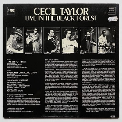 CECIL TAYLOR / LIVE IN THE BLACK FOREST