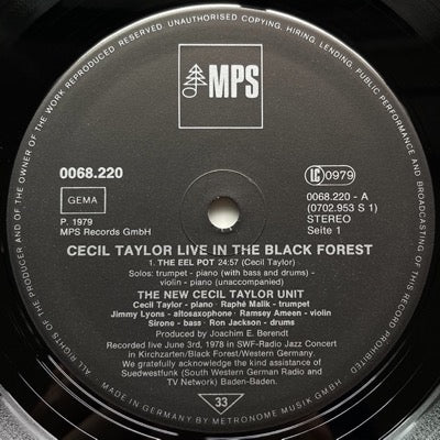 CECIL TAYLOR / LIVE IN THE BLACK FOREST